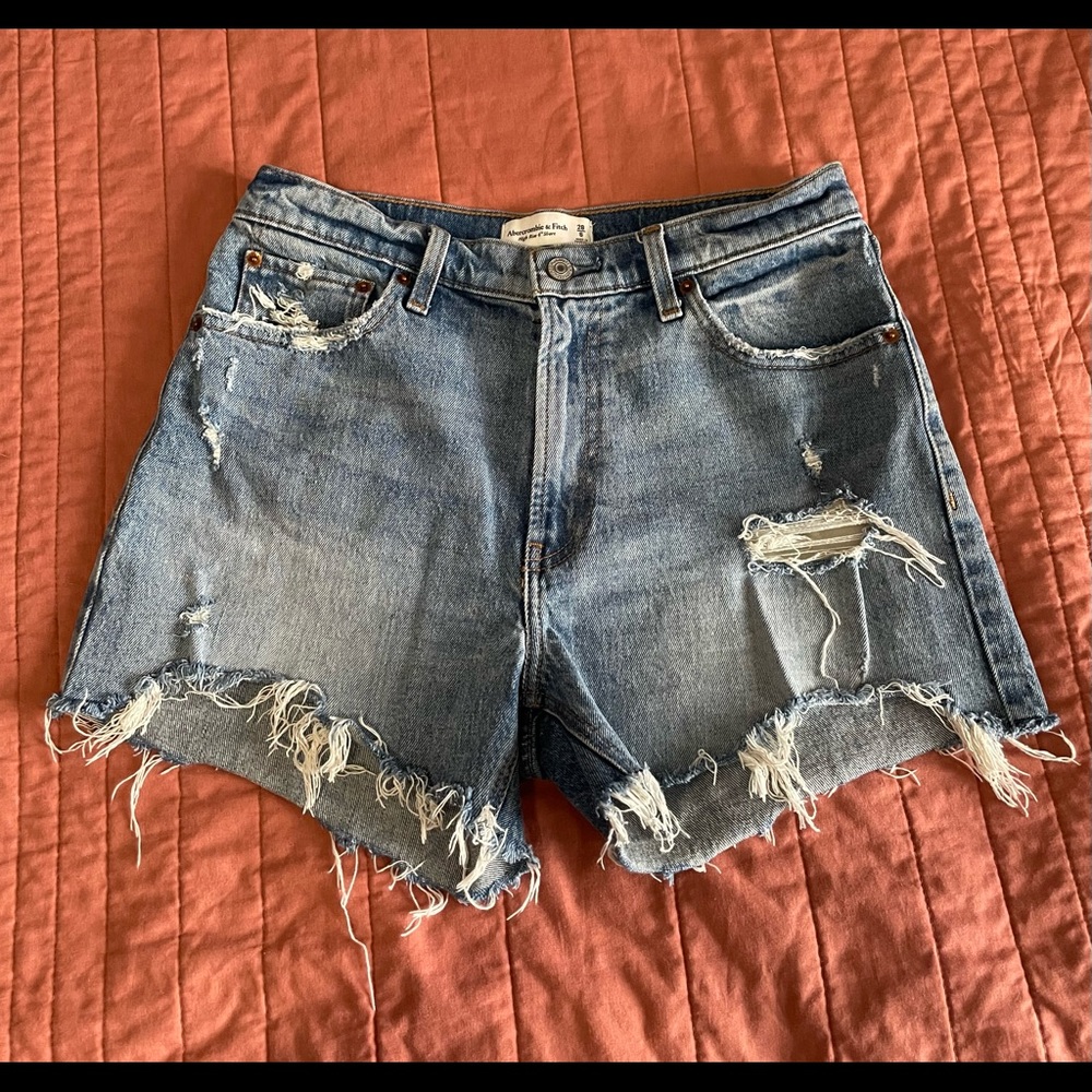 Abercrombie & Fitch high rise denim shorts